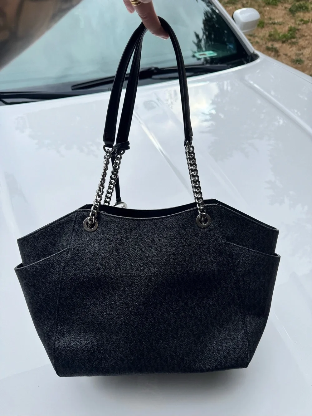 Michael Kors Black Logo Chain-Handle Tote